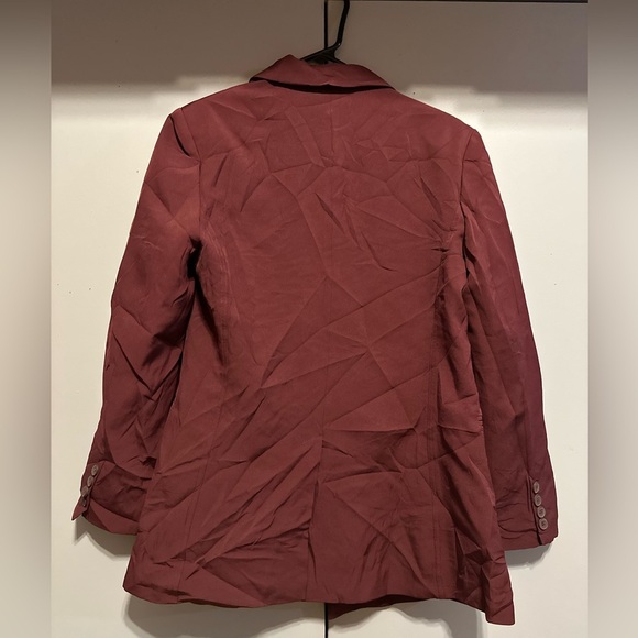 Commense- Double Breasted Burgundy Suit Jacket (Size L) - Picture 8 of 10